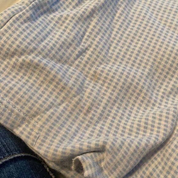 Vintage gingham blue with checkered shortfalls romper 24 months Dino dinosaur - Picture 6 of 10